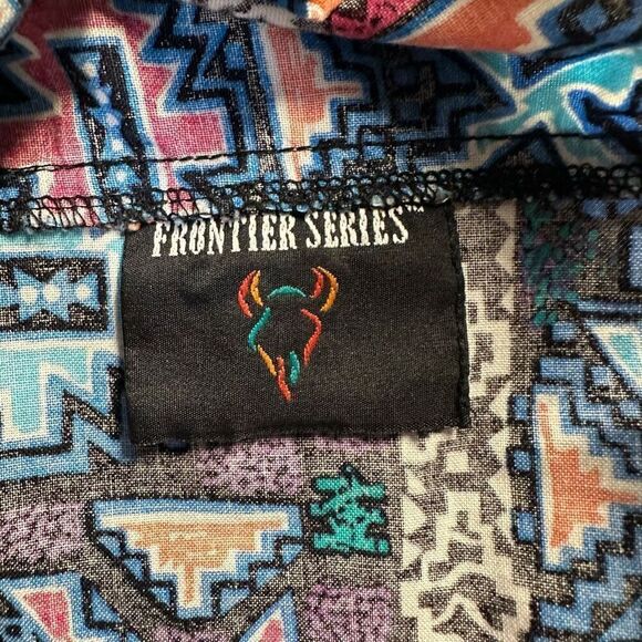 Frontier Series Men’s Size Large Southwestern Aztec Vest Multicolor Sleeveless - Picture 5 of 8